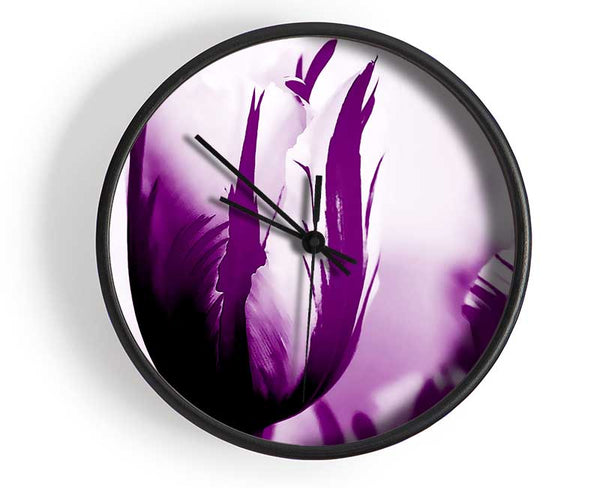 Gem Of A Tulip Purple Clock - Wallart-Direct UK