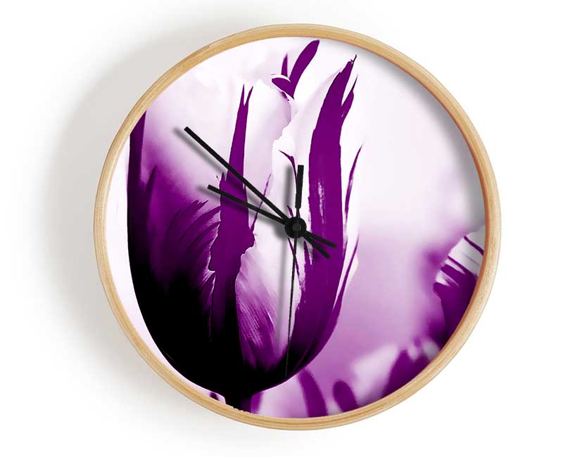 Gem Of A Tulip Purple Clock - Wallart-Direct UK