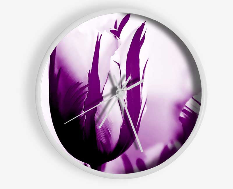 Gem Of A Tulip Purple Clock - Wallart-Direct UK