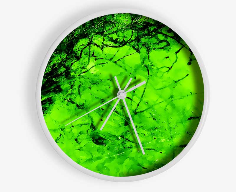 Green Branches In The Wind Clock - Wallart-Direct UK