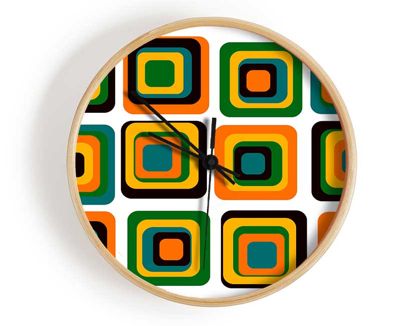 Blocks Of Colour Clock - Wallart-Direct UK