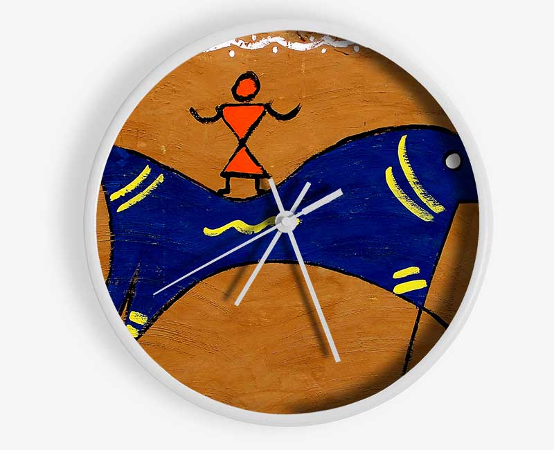 Aborigional Animal Of Peace Clock - Wallart-Direct UK