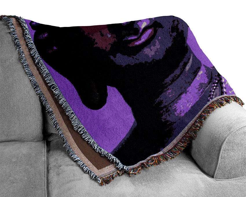 Buddha Popart Purple Woven Blanket