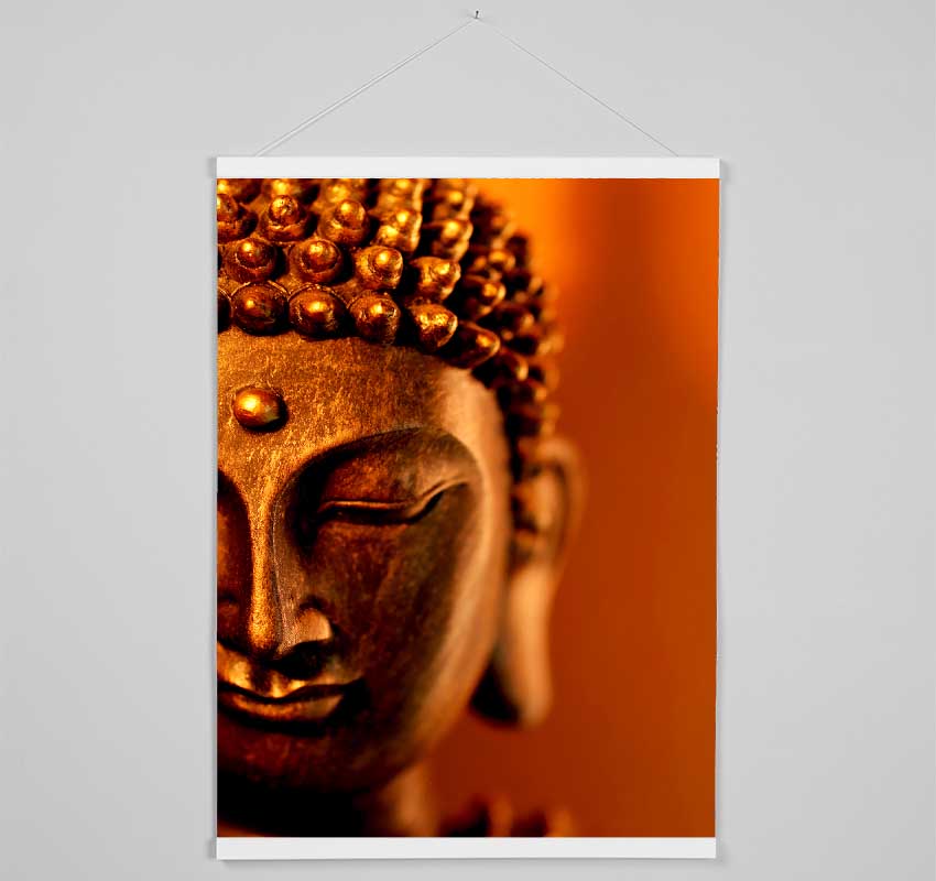 Buddha Face Orange Hanging Poster - Wallart-Direct UK