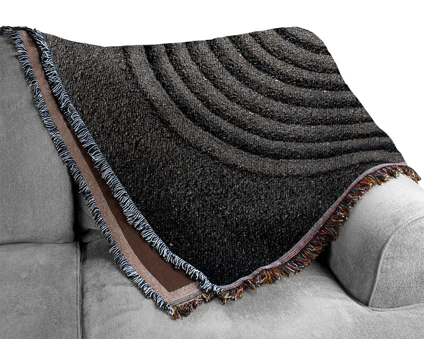 Perfect Circular Sand Formation zen Woven Blanket