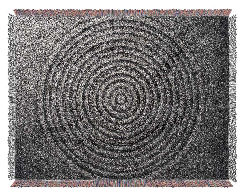 Perfect Circular Sand Formation zen Woven Blanket