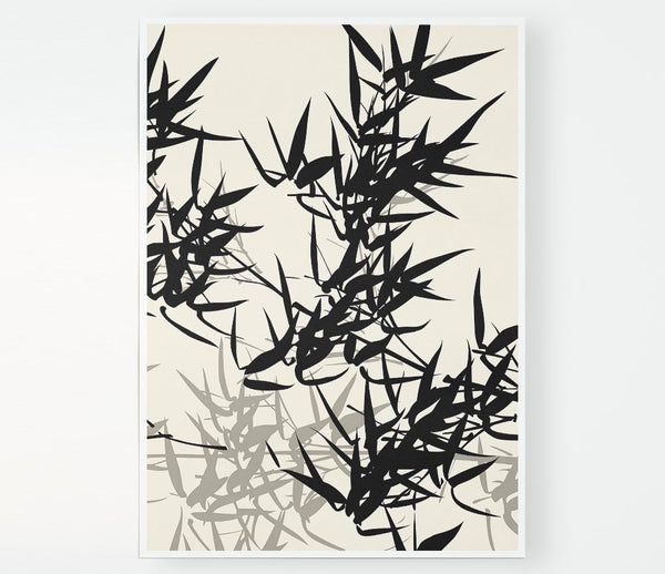 Japanese Leaves Blowing In The Wind Print Poster Wall Art