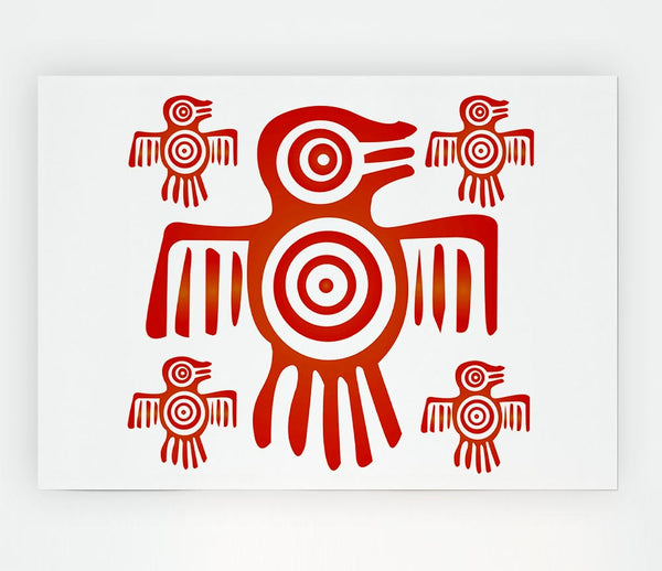 Aztec Symbol Print Poster Wall Art