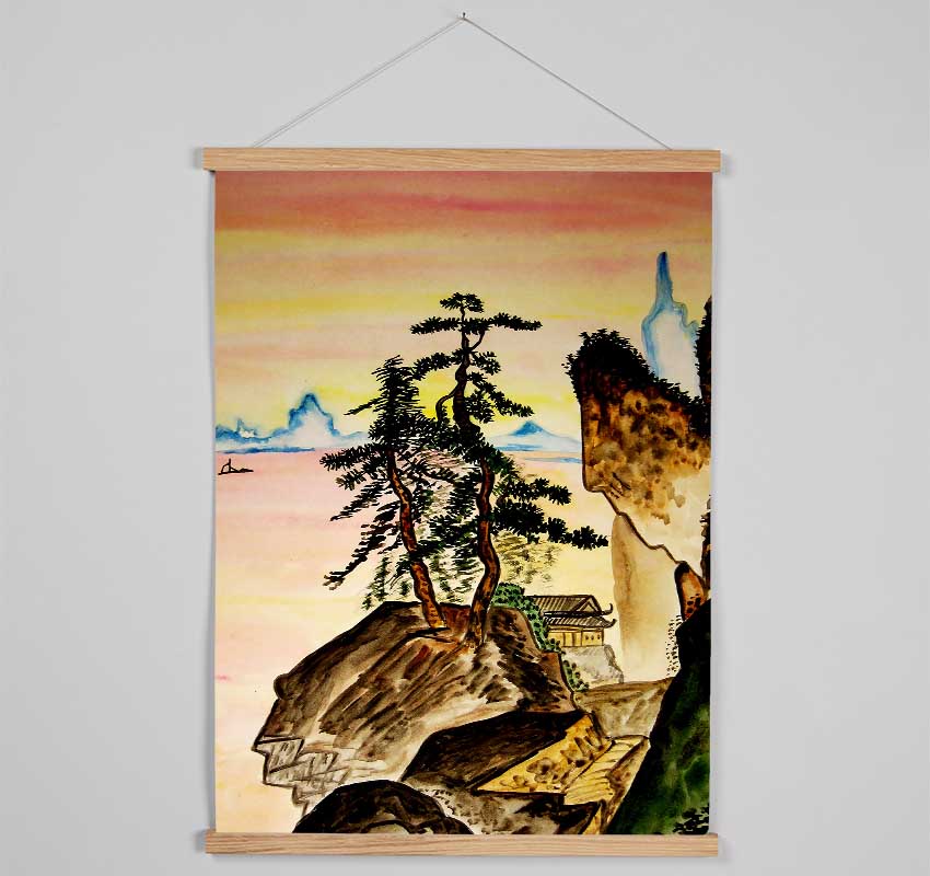 Japanese Mountains Hanging Poster - Wallart-Direct UK