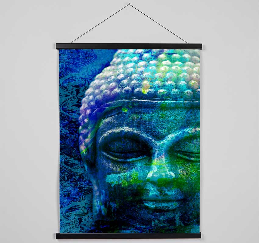 Retro Blue Green Buddha Hanging Poster - Wallart-Direct UK