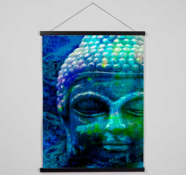 Retro Blue Green Buddha Hanging Poster - Wallart-Direct UK