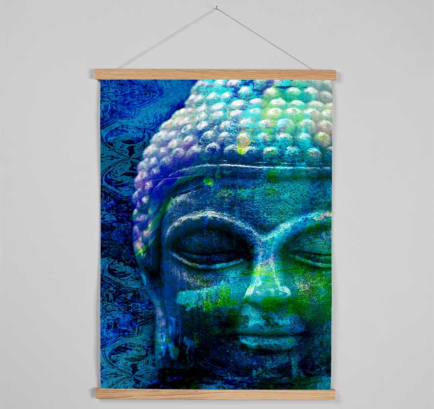 Retro Blue Green Buddha Hanging Poster - Wallart-Direct UK