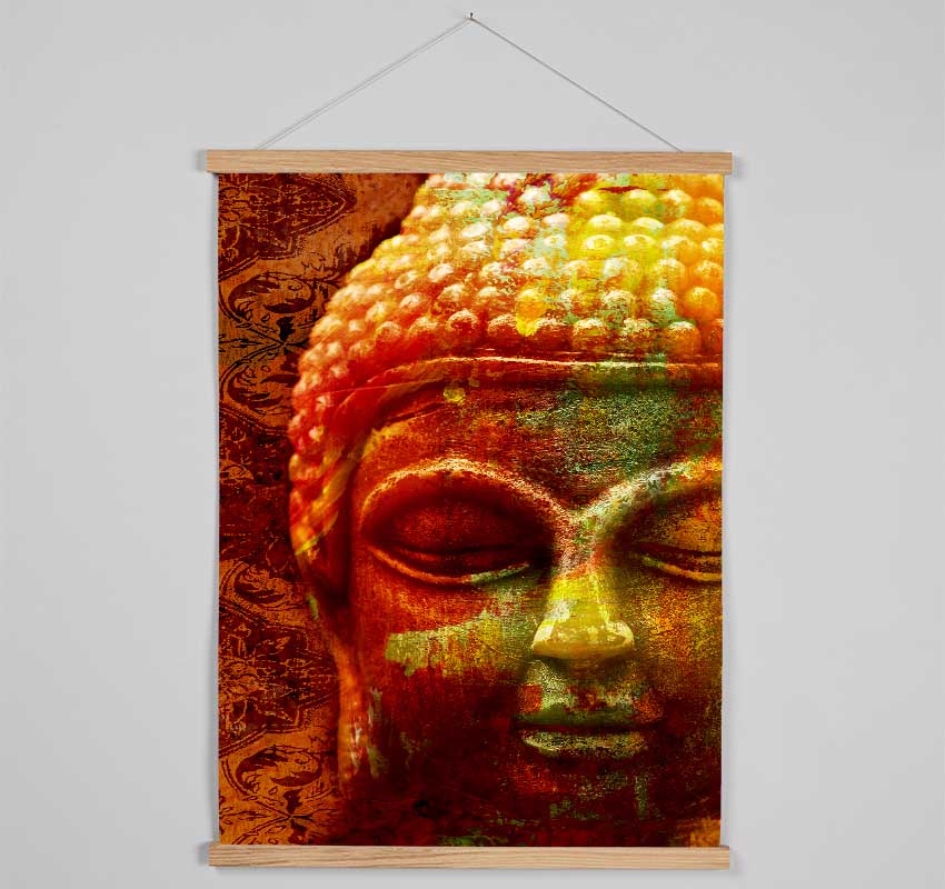 Retro Orange Yellow Buddha Hanging Poster - Wallart-Direct UK