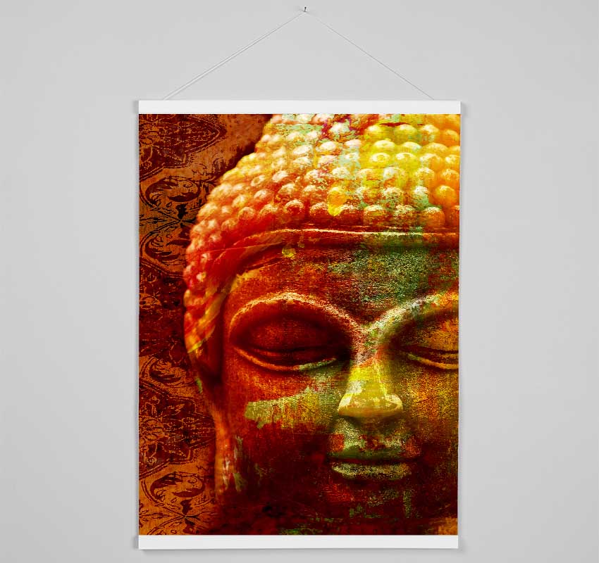 Retro Orange Yellow Buddha Hanging Poster - Wallart-Direct UK