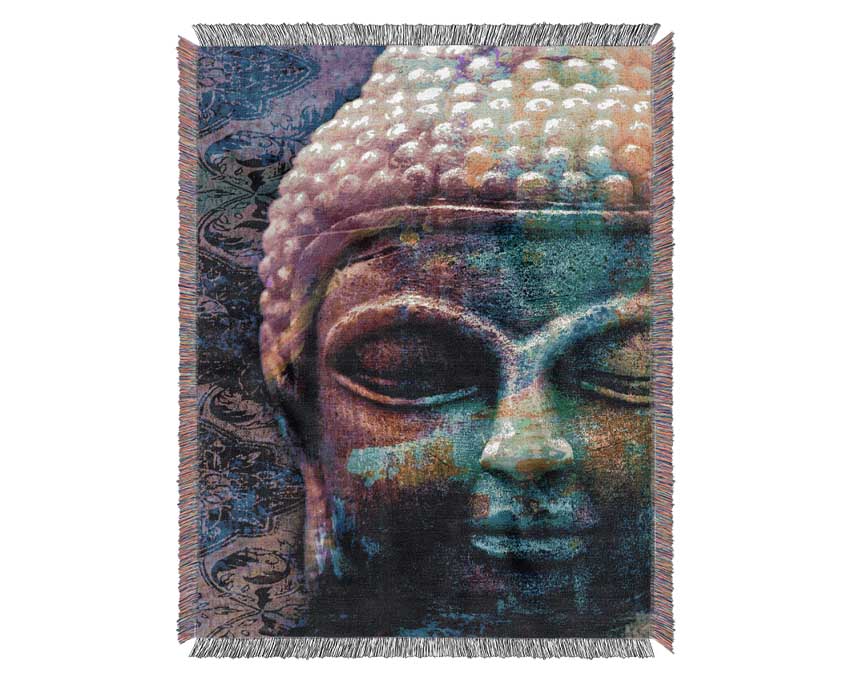 Retro Rainbow Buddha Woven Blanket