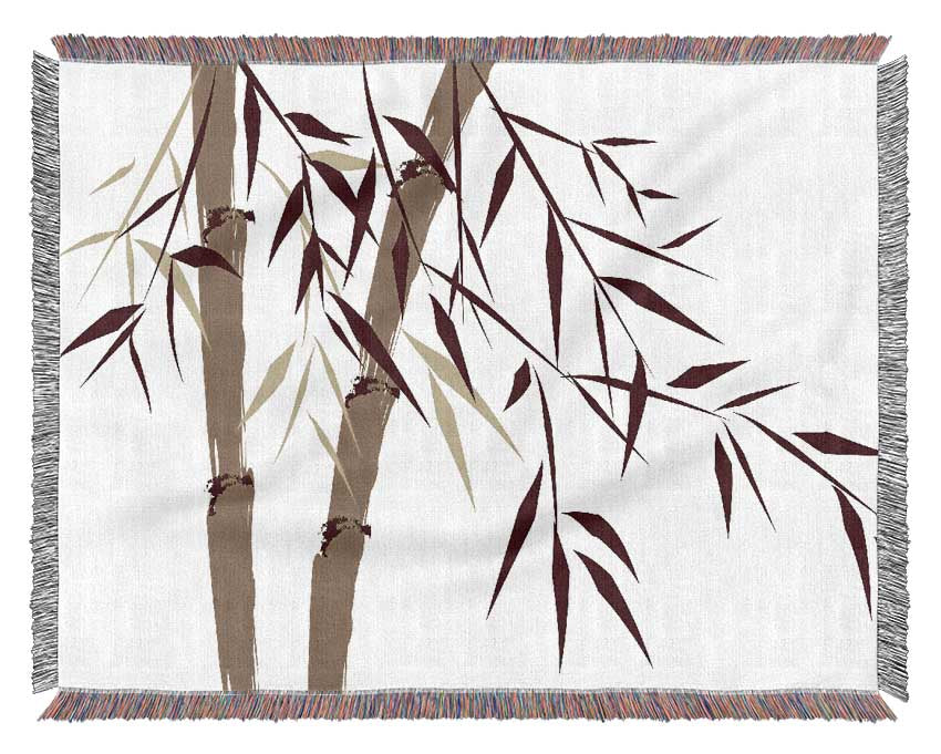 Chinese Bamboo Painting Woven Blanket