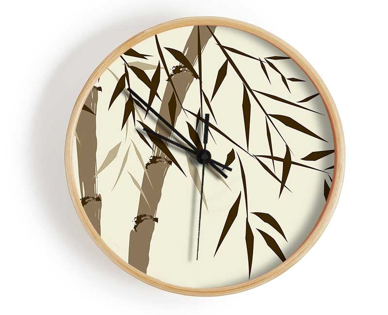 Chinese Bamboo Painting Clock - Wallart-Direct UK