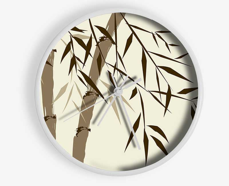 Chinese Bamboo Painting Clock - Wallart-Direct UK