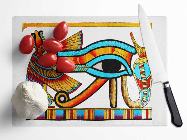 Egyptian All Seeing Eye Of Ra Glass Chopping Board