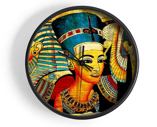 Heads Of Three Egyptian Queens n Kings Clock - Wallart-Direct UK