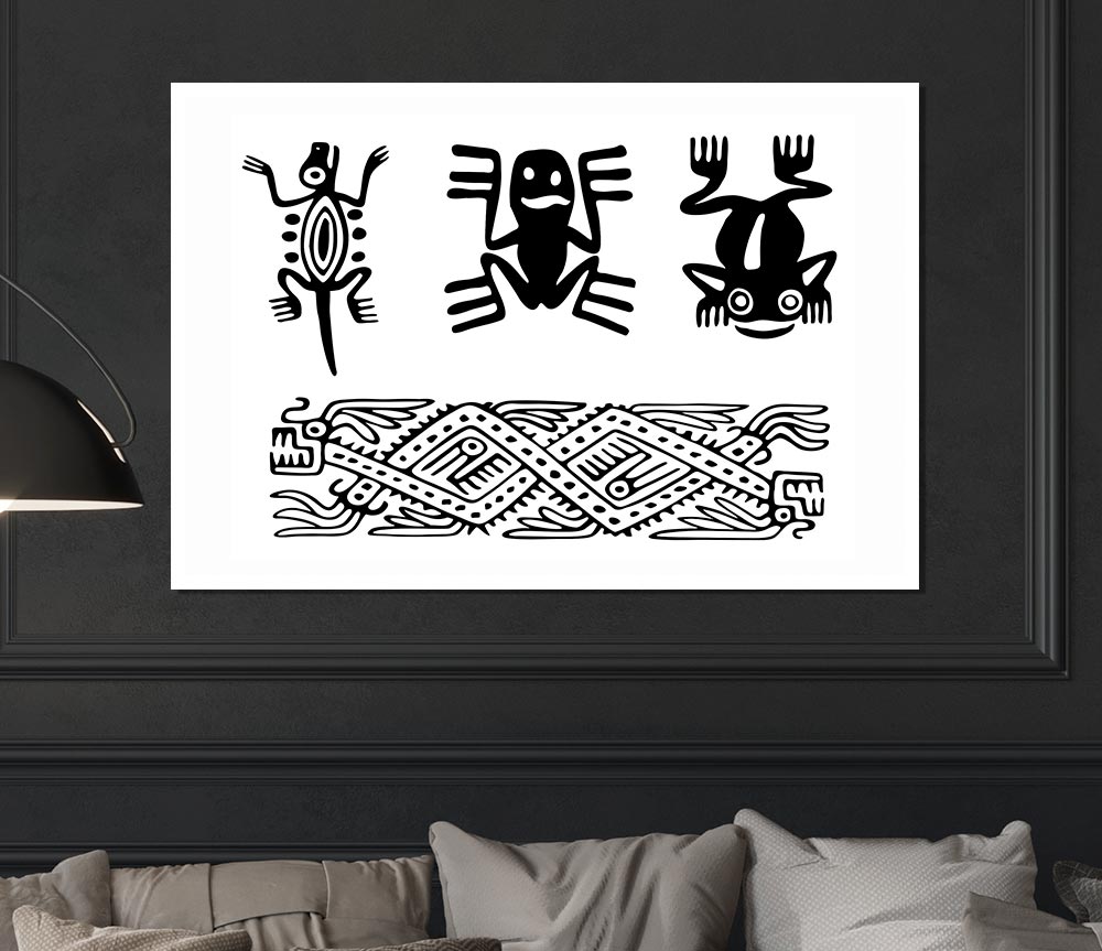 Tribal Animal Art Print Poster Wall Art