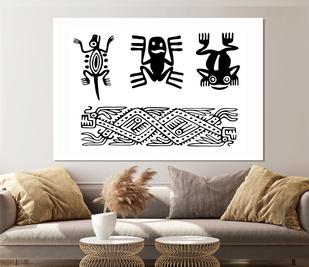 Tribal Animal Art Print Poster Wall Art