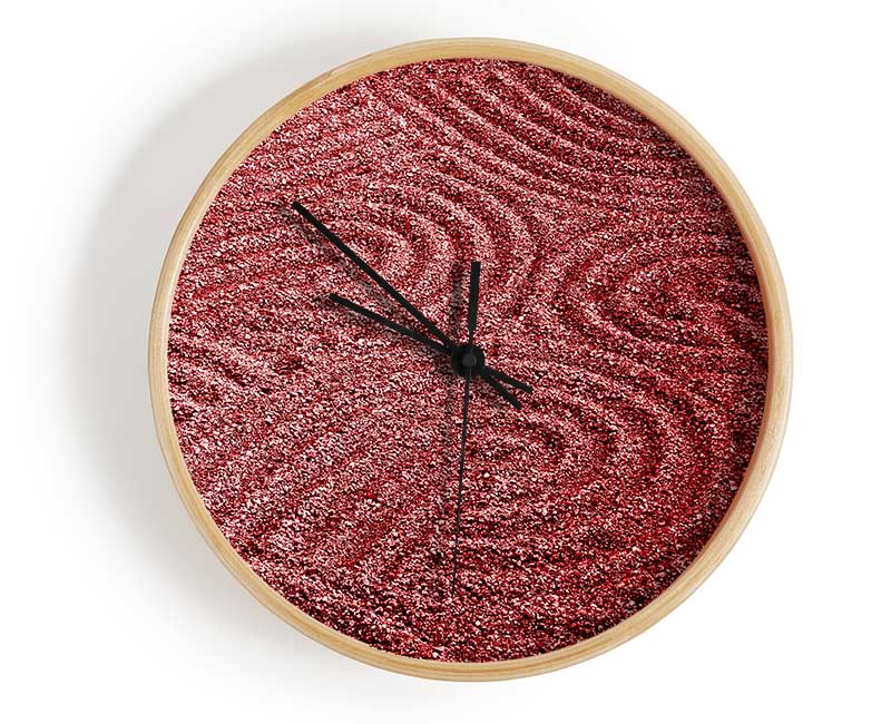 Red Sand Patterns Clock - Wallart-Direct UK