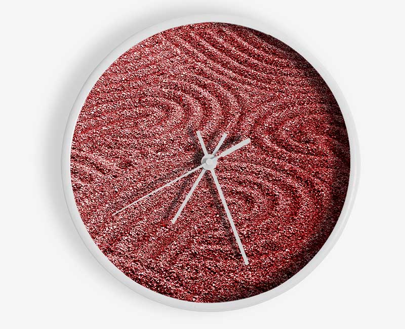 Red Sand Patterns Clock - Wallart-Direct UK