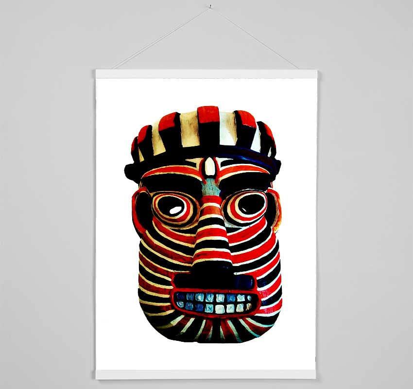 Tribal Mask Red Hanging Poster - Wallart-Direct UK