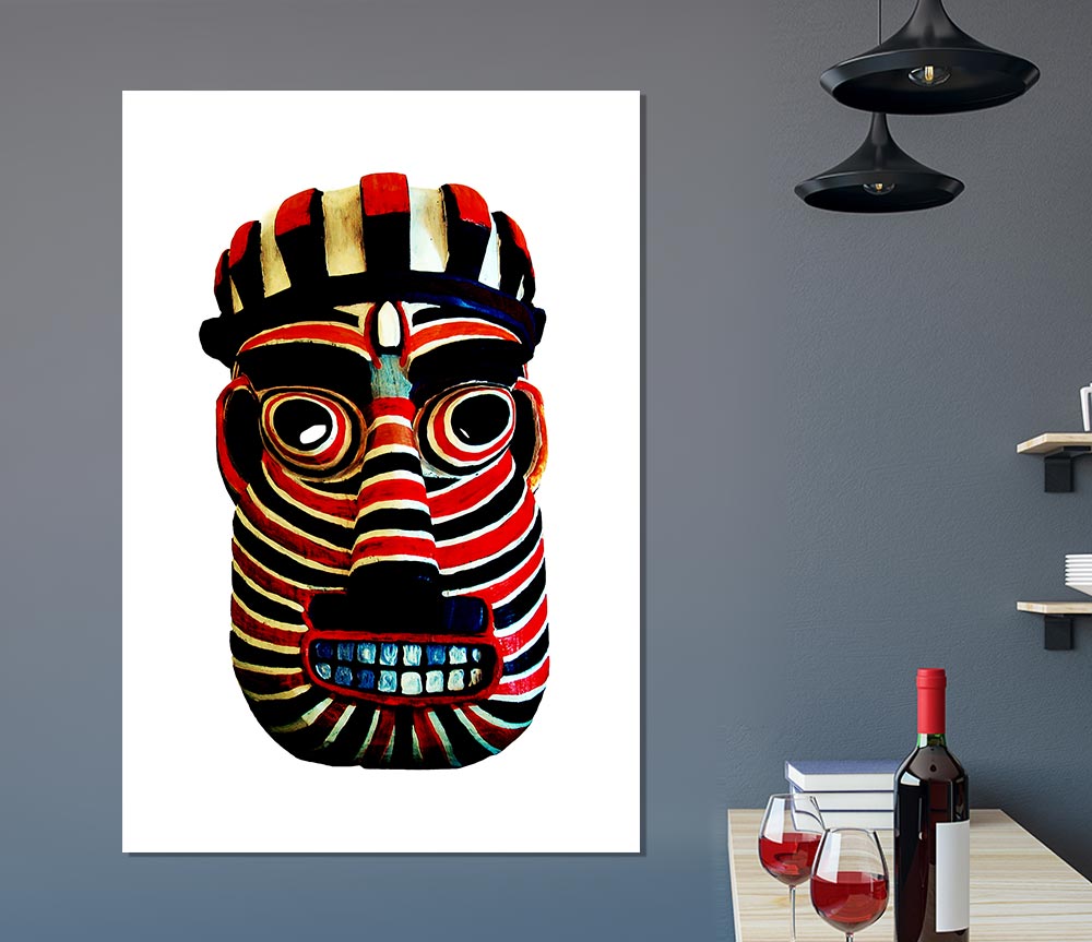 Tribal Mask Red Print Poster Wall Art