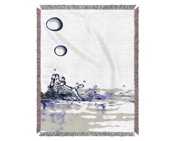 Purple Water Droplet Splash Woven Blanket