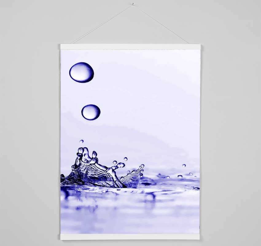 Purple Water Droplet Splash Hanging Poster - Wallart-Direct UK