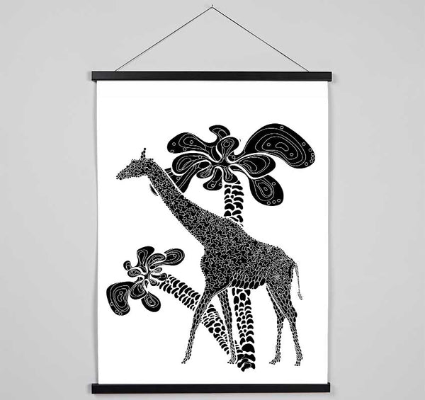 Giraffe Safari B n W Hanging Poster - Wallart-Direct UK