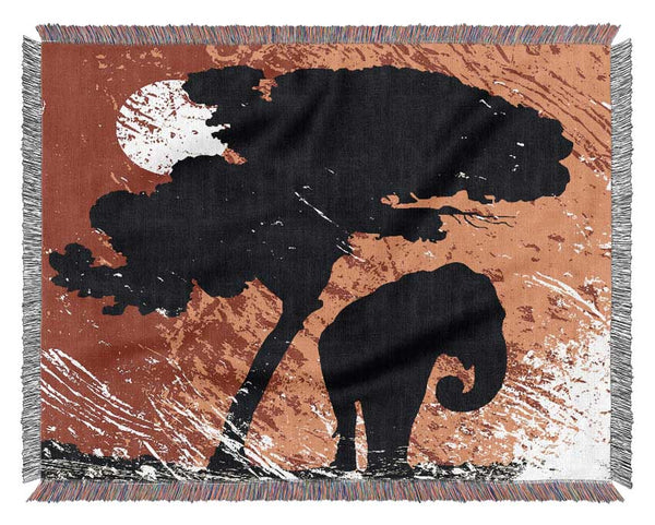 Elephant Safari By The Sun Woven Blanket