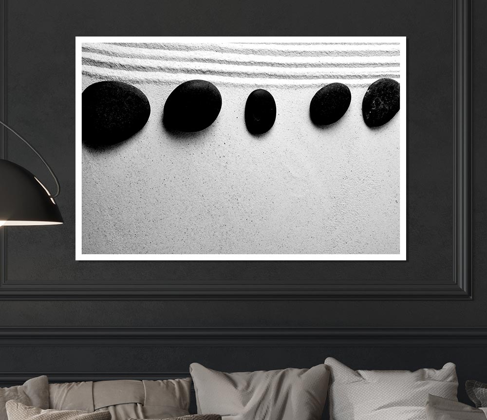 Zen Pebble Line Up Print Poster Wall Art