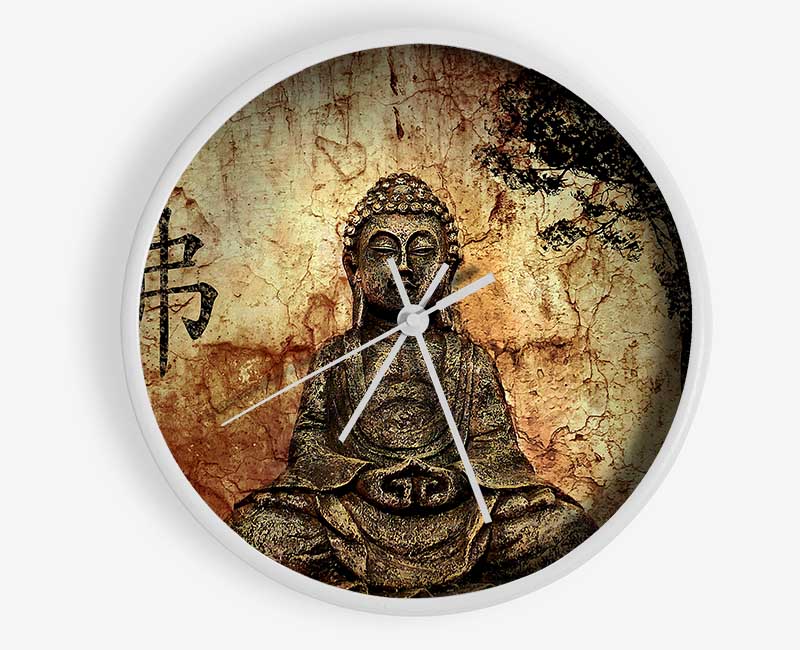 Buddha Retro Tree Clock - Wallart-Direct UK