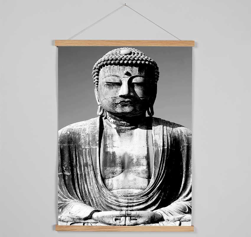 Peaceful Buddha Black n White Hanging Poster - Wallart-Direct UK