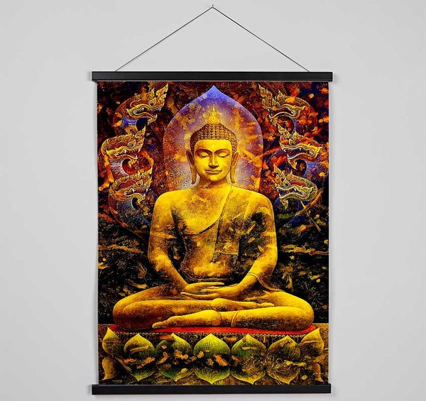 Meditating Buddha Dragons Hanging Poster - Wallart-Direct UK