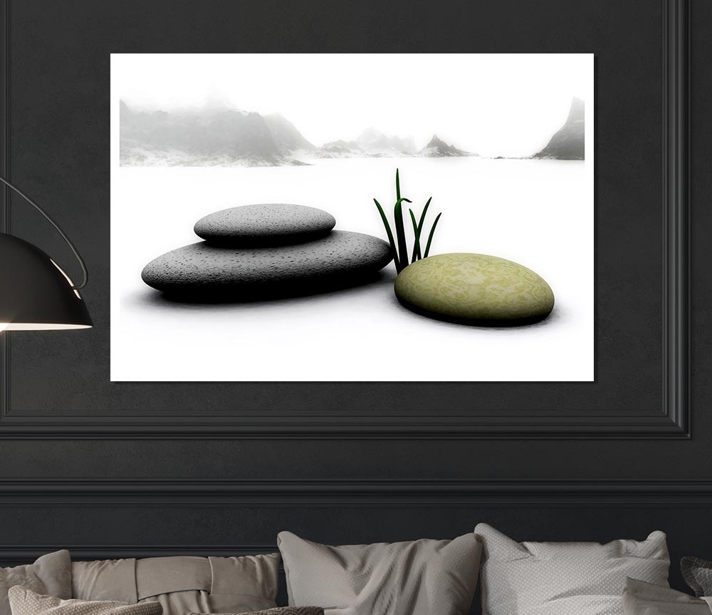 Winter Pebble Wonderland Print Poster Wall Art