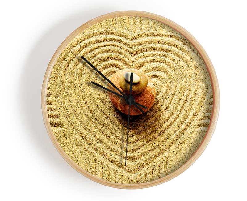 Love Heart Sand Stone Clock - Wallart-Direct UK