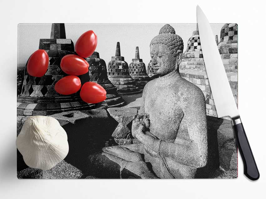 Peaceful Buddha Home Glass Chopping Board