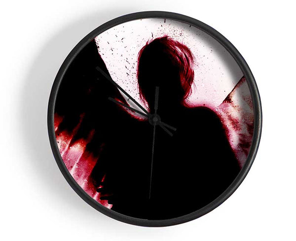 Angels In The Night Red Clock - Wallart-Direct UK