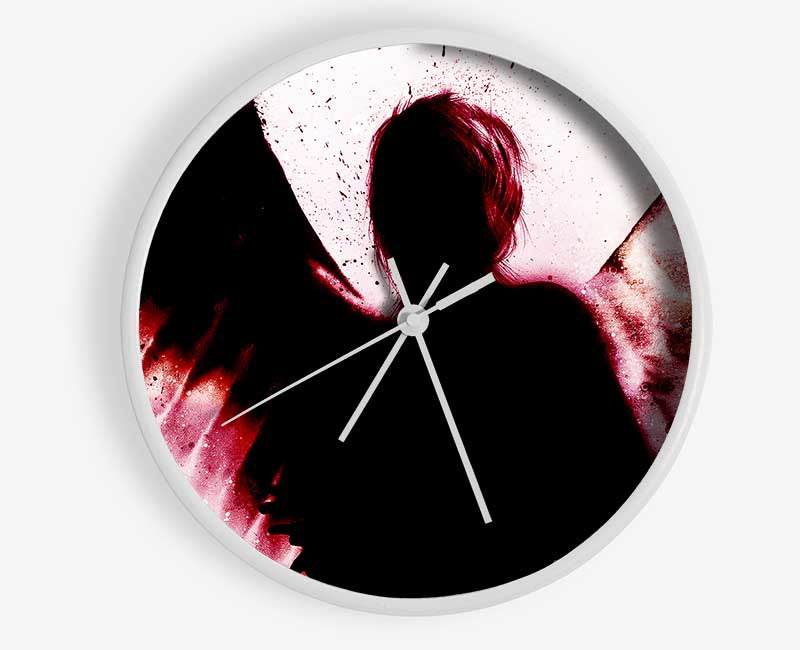 Angels In The Night Red Clock - Wallart-Direct UK