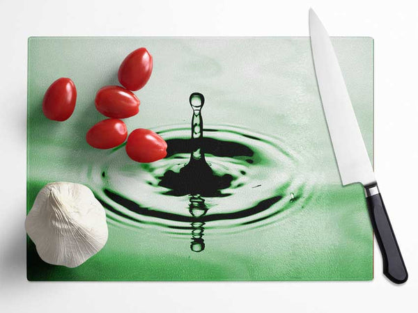 Green Water Ripples Glass Chopping Board