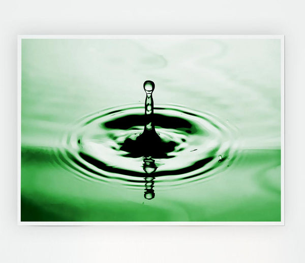 Green Water Ripples Print Poster Wall Art