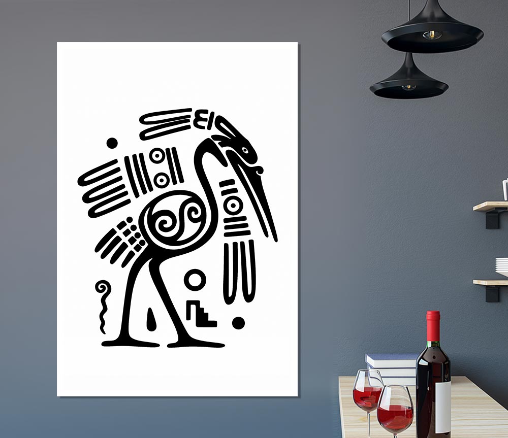 Tribal Bird Print Poster Wall Art