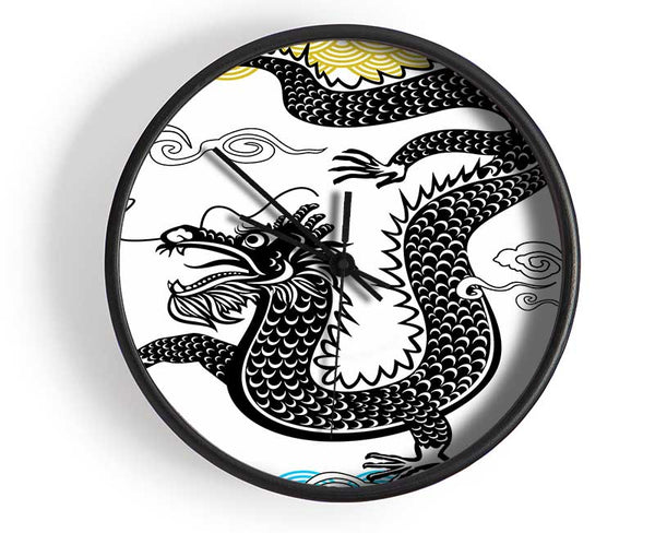 Japanese Dragon Of The Seas Clock - Wallart-Direct UK