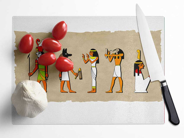 Egyptian Gods Glass Chopping Board