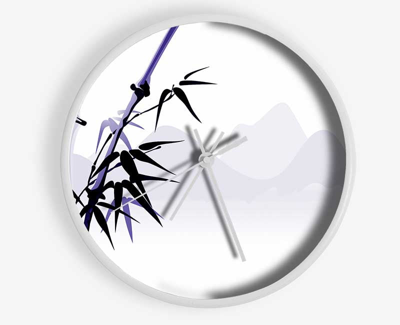 Purple Bamboo Mountains Clock - Wallart-Direct UK