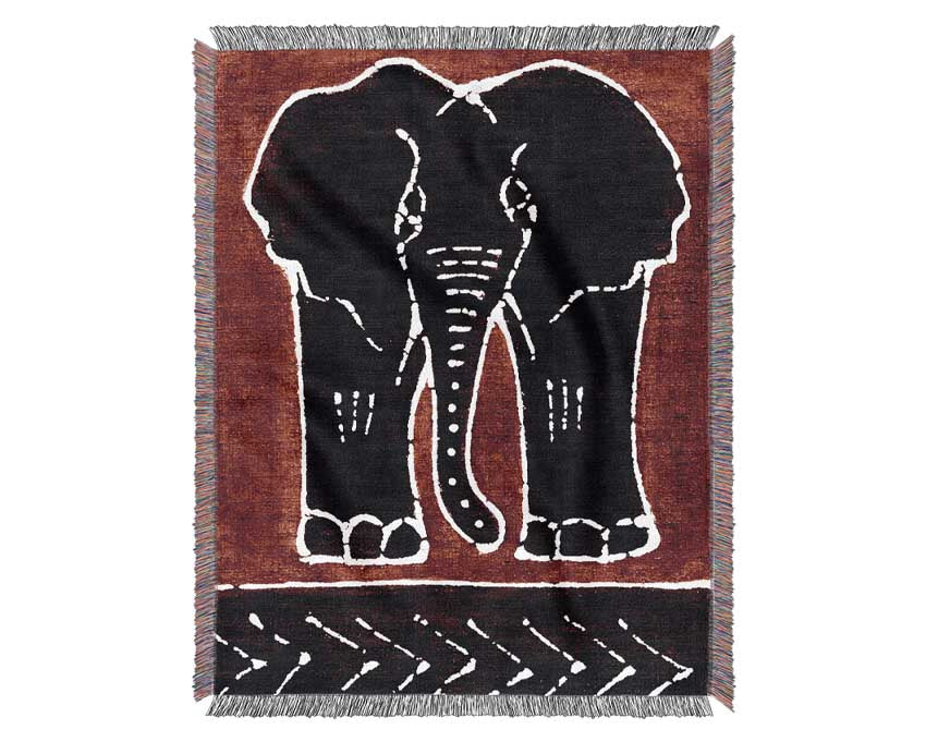 Aboriginal Red Elephant Woven Blanket